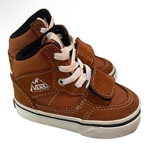 Vans Brown Sneakers with Velcro Strap and Padded Collar